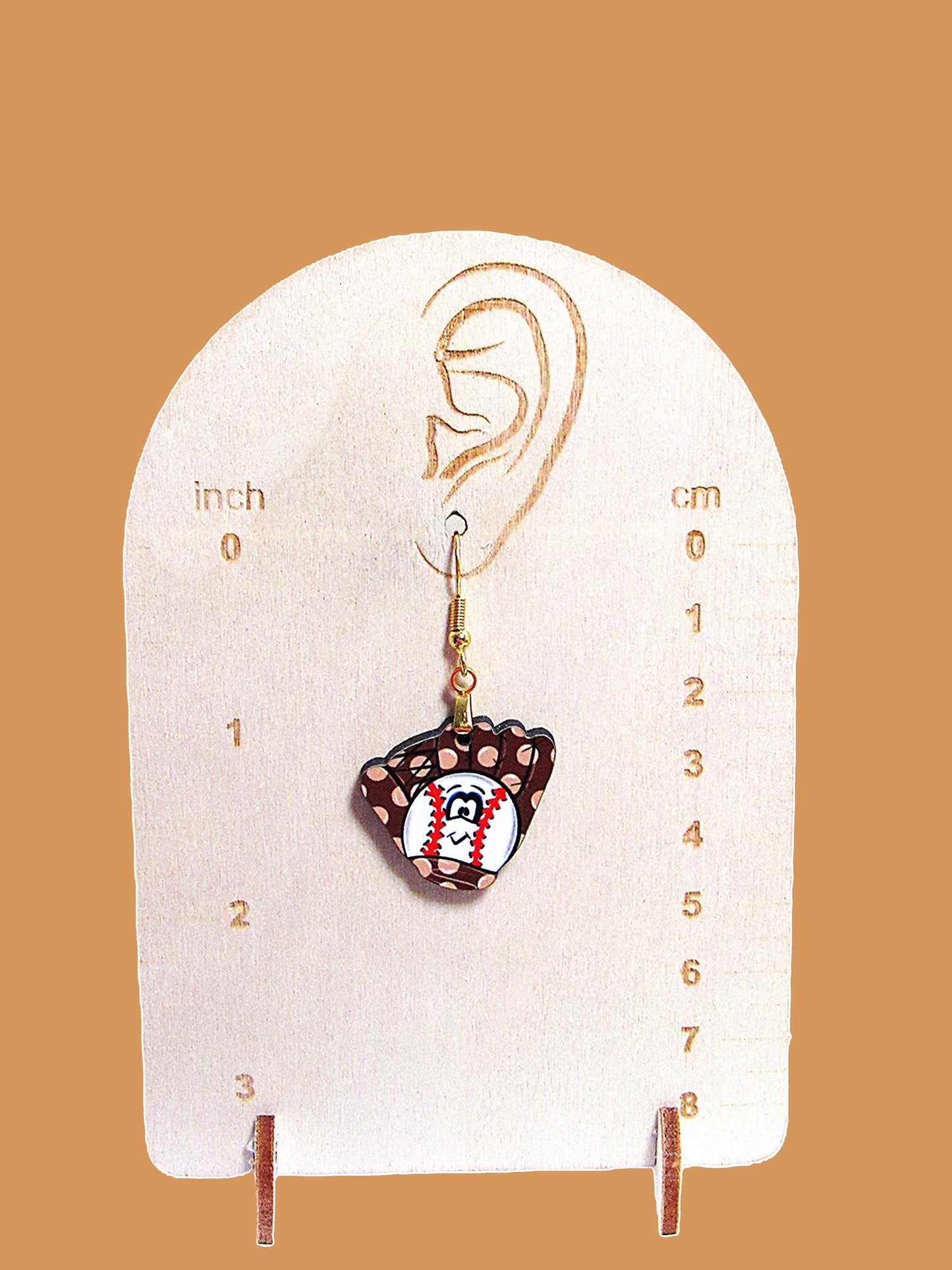 Baseball Glove Shaped Sublimated Earrings 1 inch
