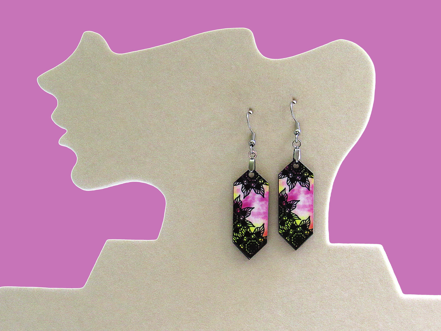 Gemstone Shaped Sublimated Earrings
