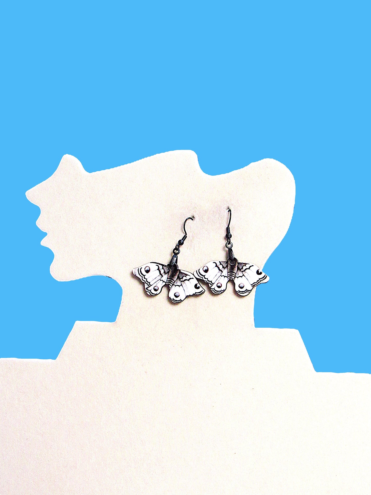 Moth Shaped Sublimated Earring 1 inch