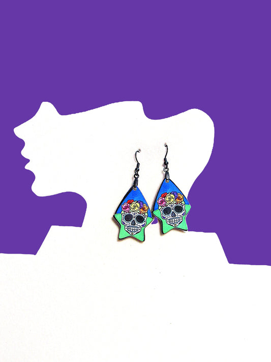 Teardrop Star Shaped Sublimated Earrings