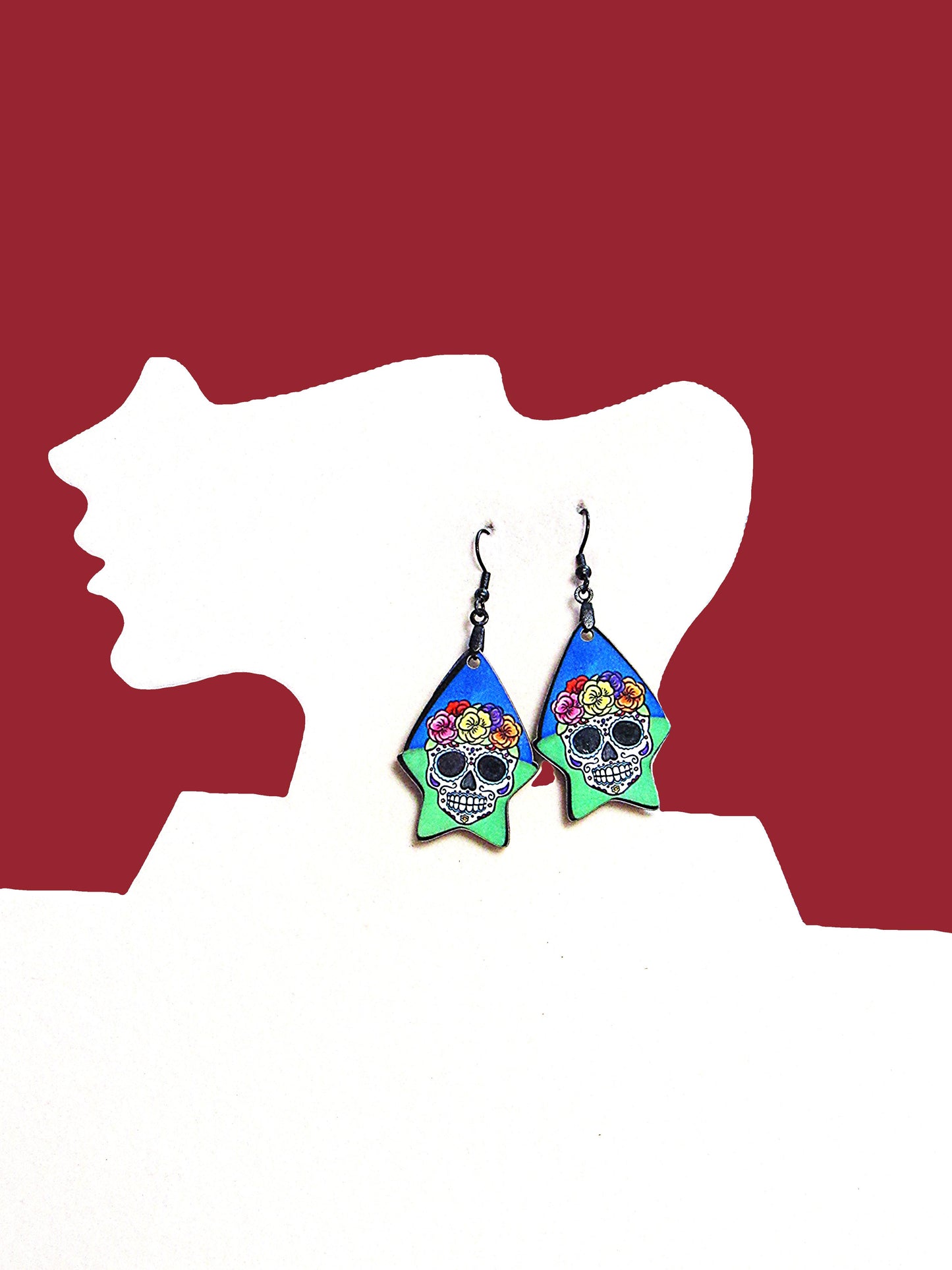 Teardrop Star Shaped Sublimated Earrings