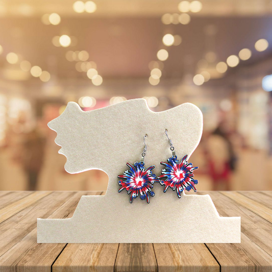 Fireworks Shaped Sublimated Earrings 1.5 inch