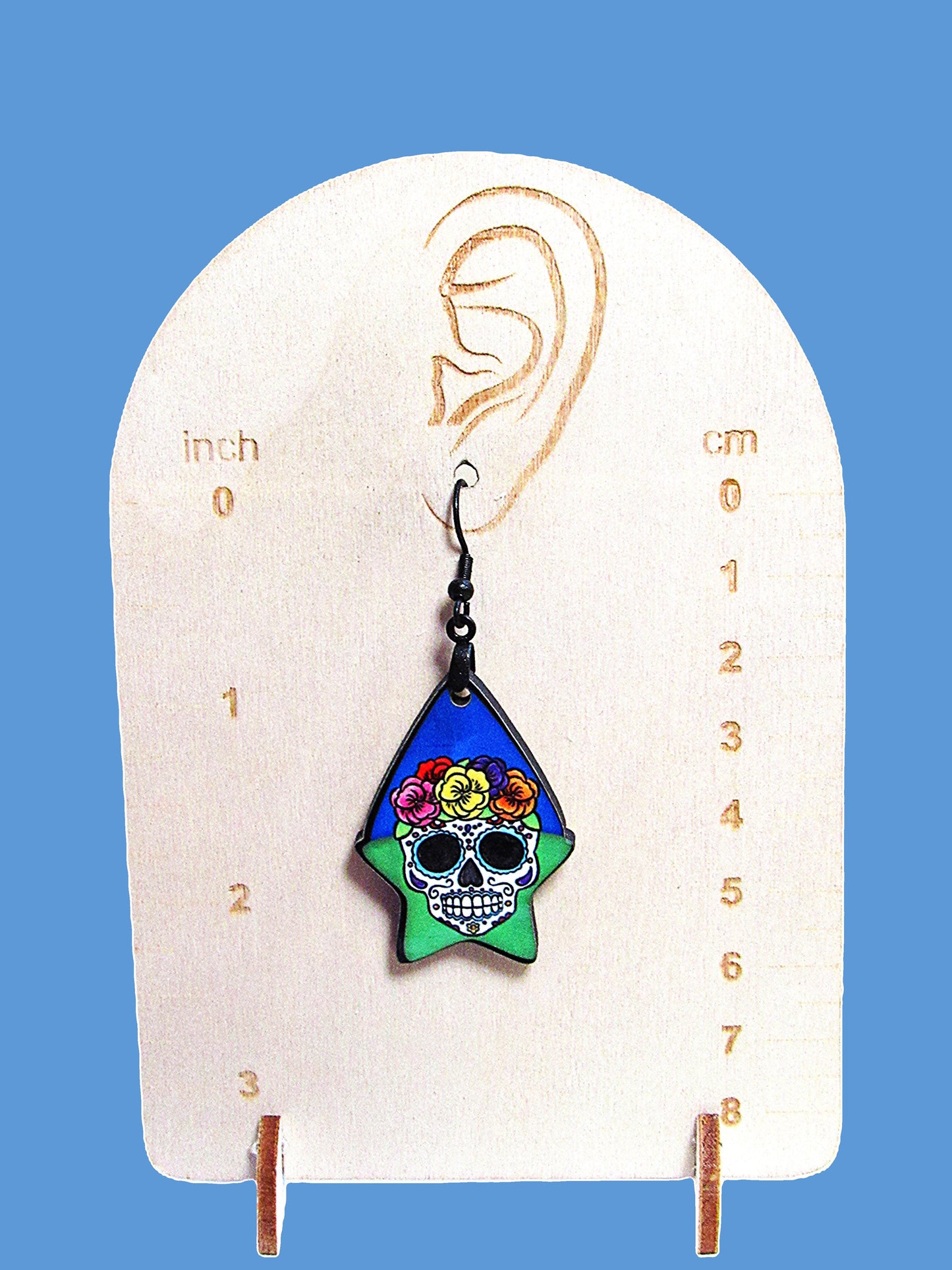 Teardrop Star Shaped Sublimated Earrings