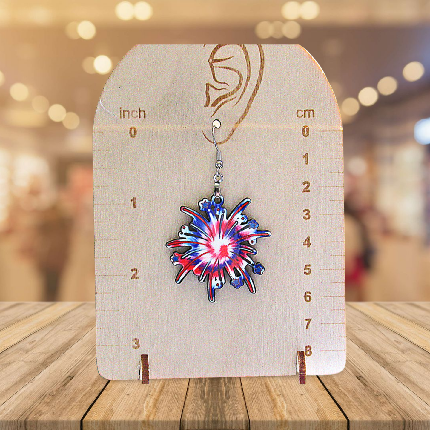 Fireworks Shaped Sublimated Earrings 1.5 inch