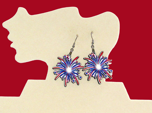 Fireworks Shaped Sublimated Earrings