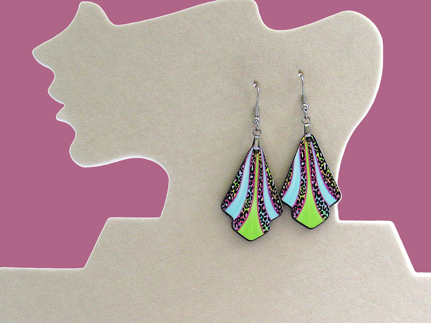 Fan Shaped Sublimated Earrings