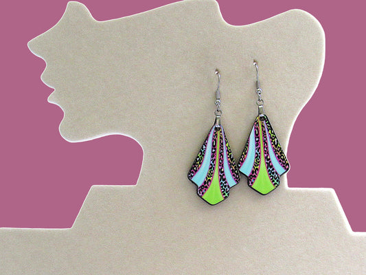 Fan Shaped Sublimated Earrings
