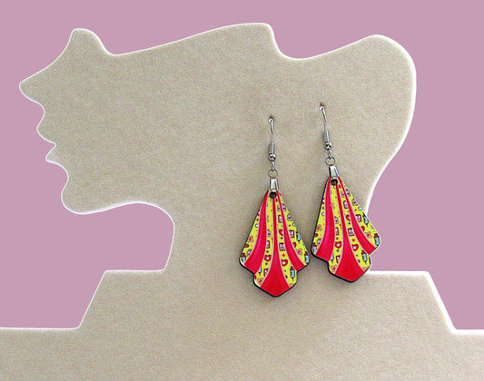 Fan Shaped Sublimated Earrings