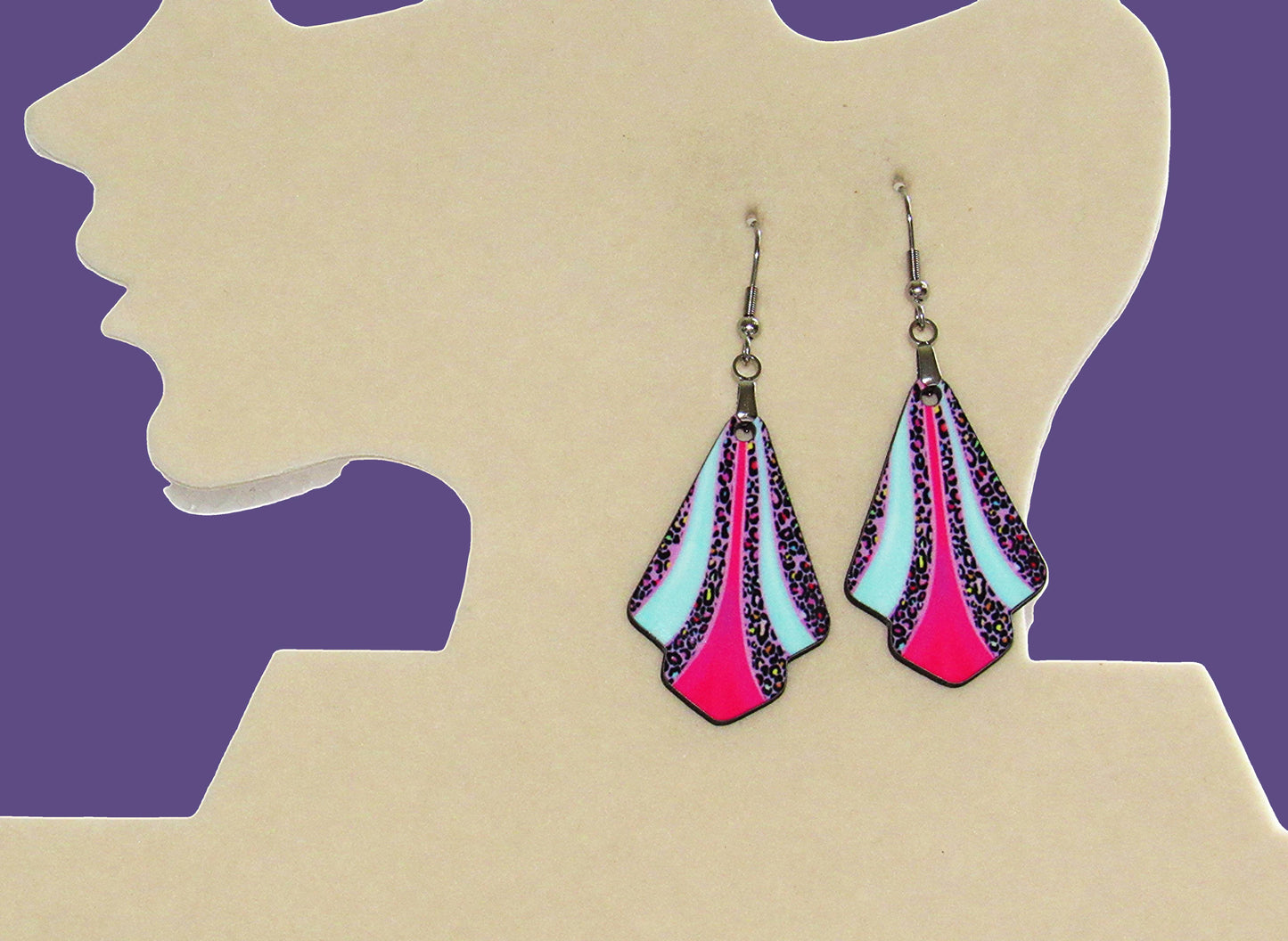 Fan Shaped Sublimated Earrings