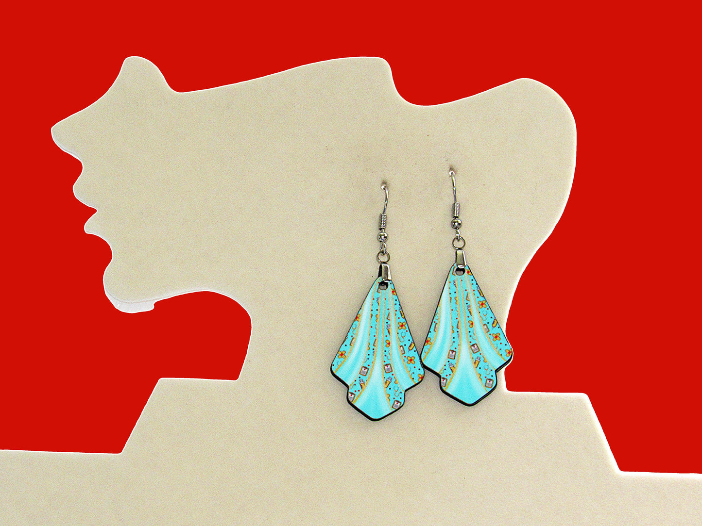 Fan Shaped Sublimated Earrings