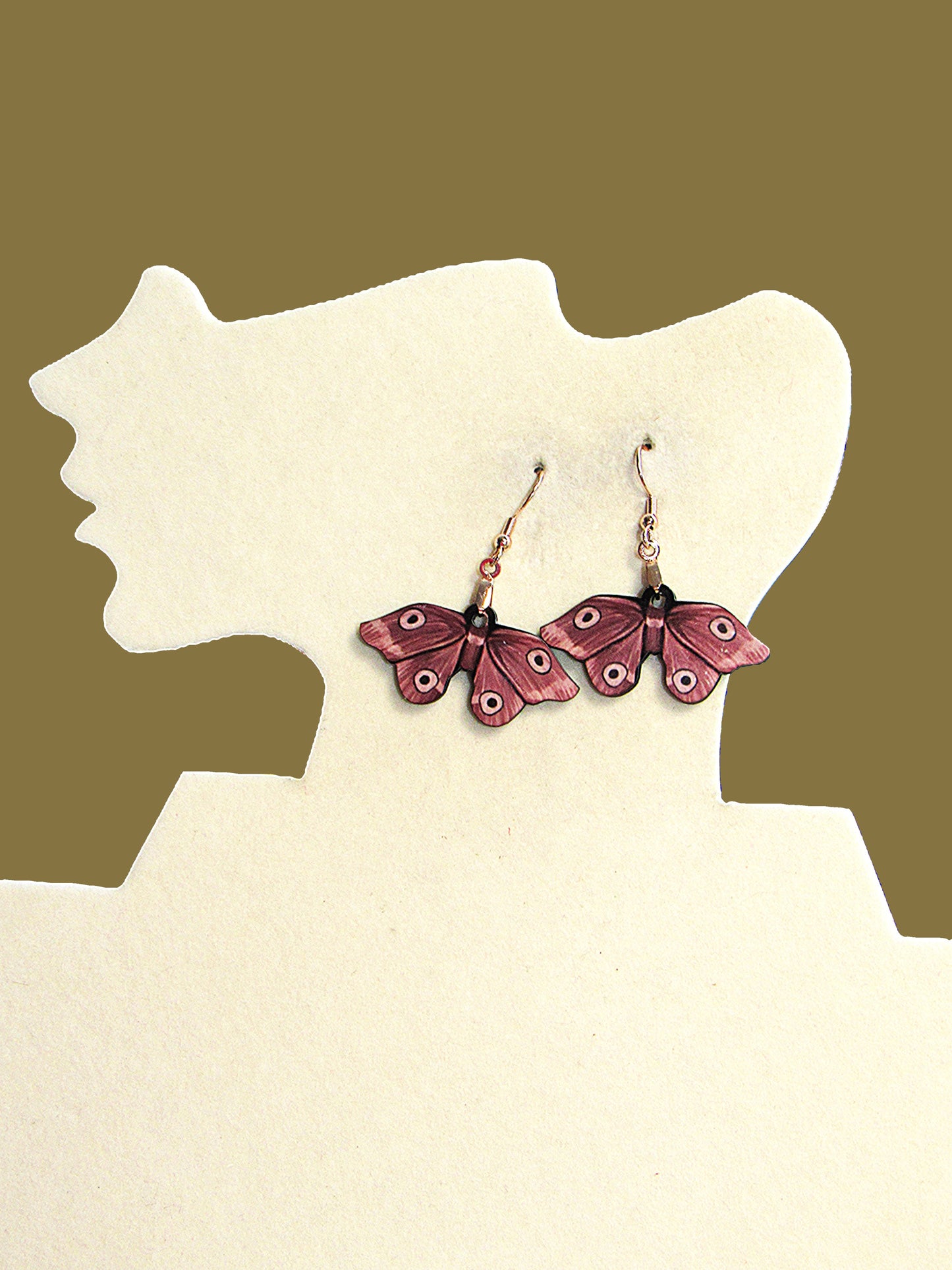 Moth Shaped Sublimated Earring 1.5 inch