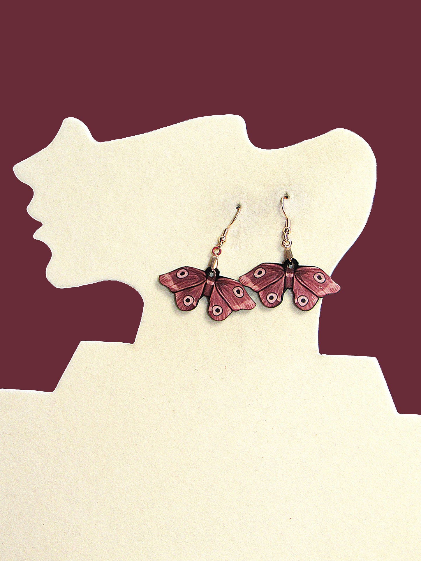Moth Shaped Sublimated Earring 1.5 inch