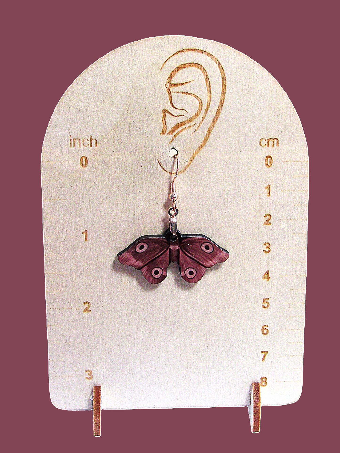 Moth Shaped Sublimated Earring 1.5 inch