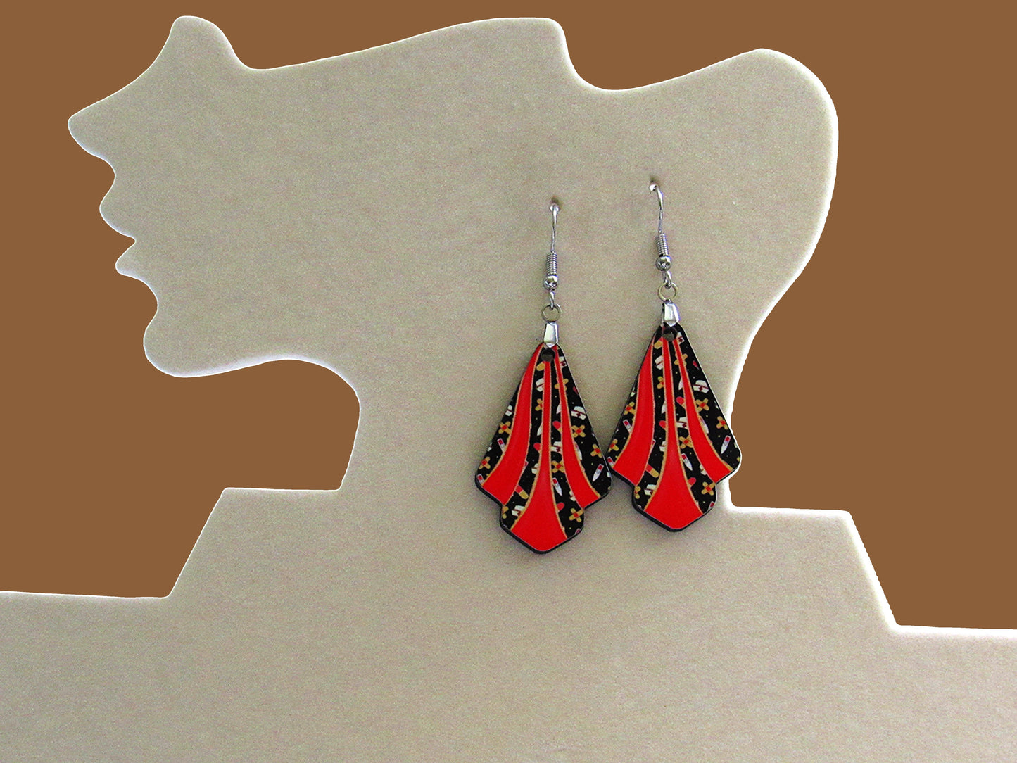 Fan Shaped Sublimated Earrings