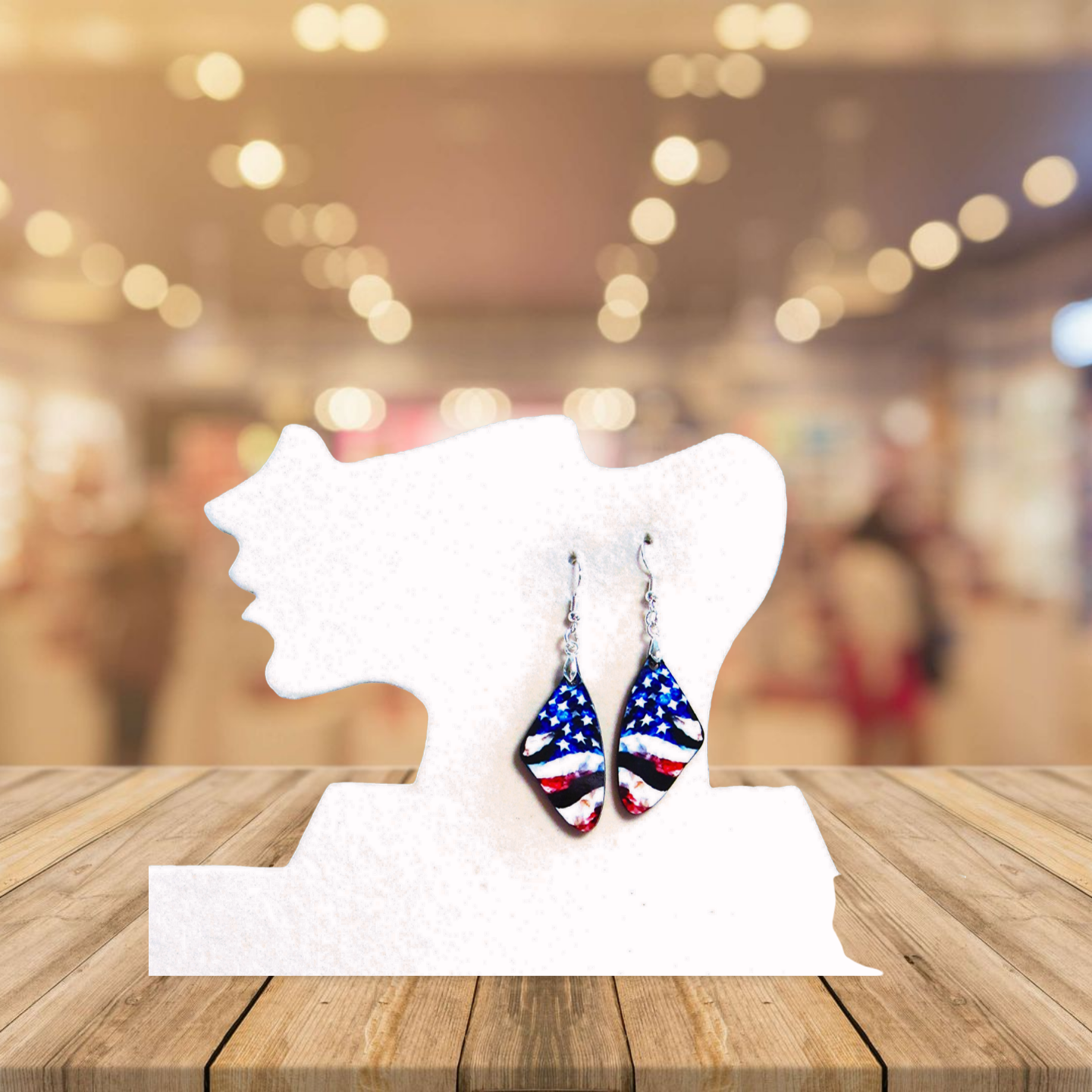 Wing Shaped Sublimated Earring 1.5 inch