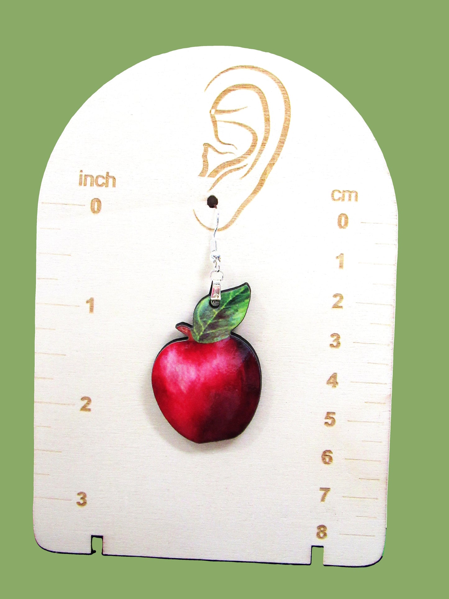 Apple Shaped Sublimated Earring