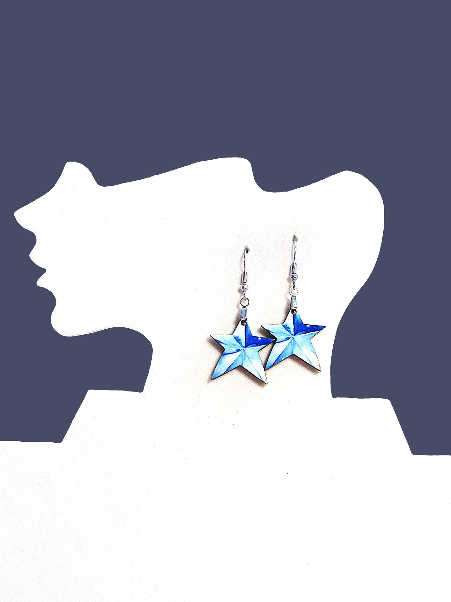 Star Shaped Sublimated Earrings 1 inch