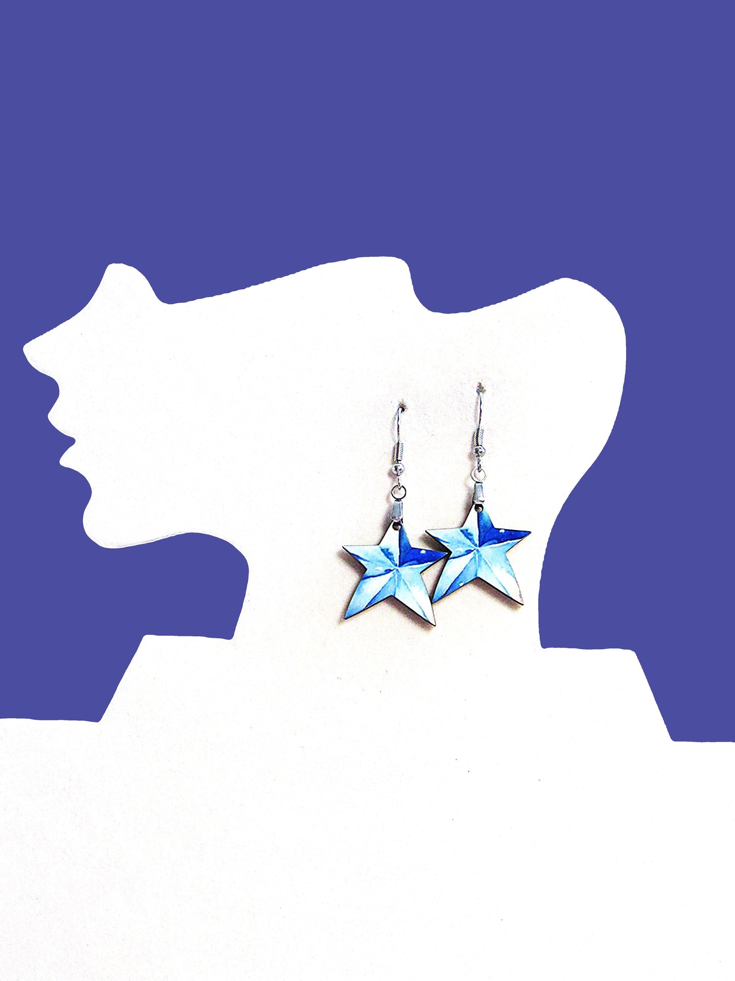 Star Shaped Sublimated Earrings 1 inch