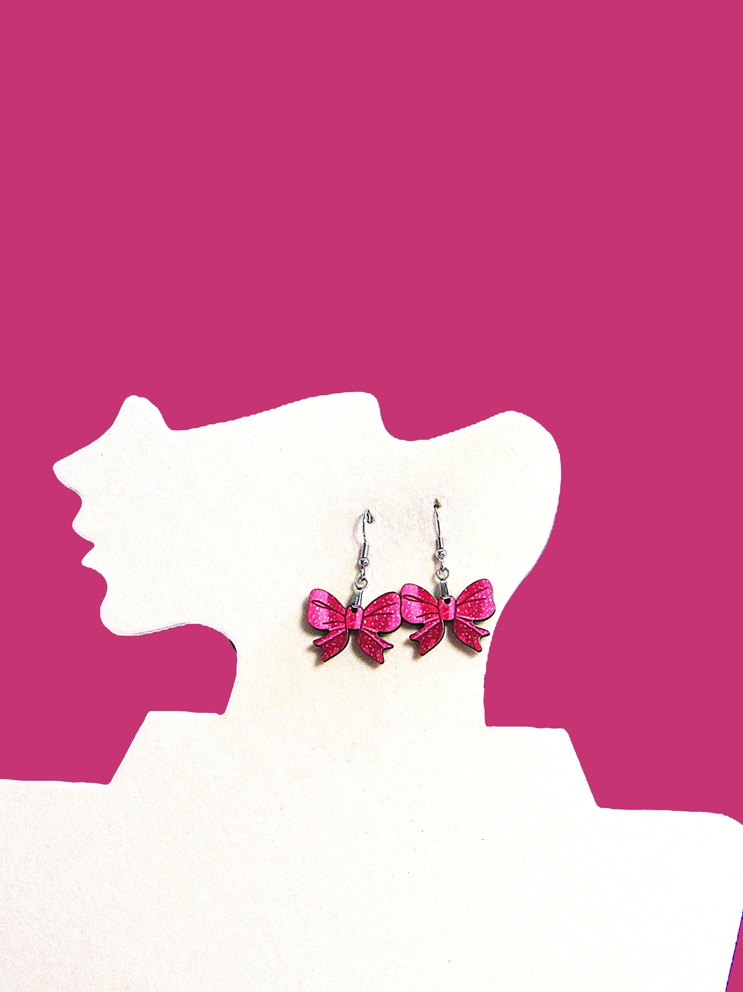 Bow Shaped Sublimated Earrings 1 inch
