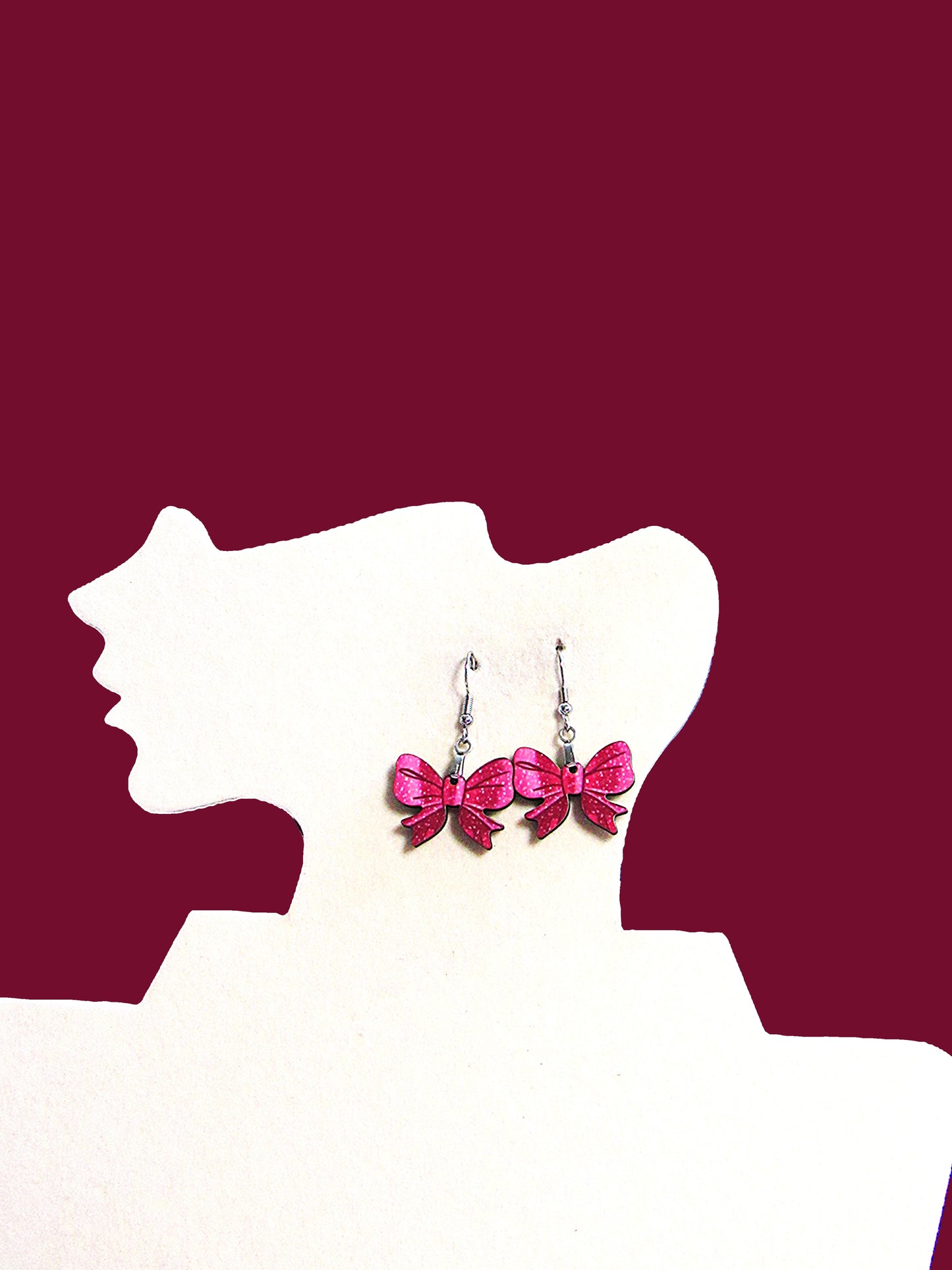 Bow Shaped Sublimated Earrings 1 inch