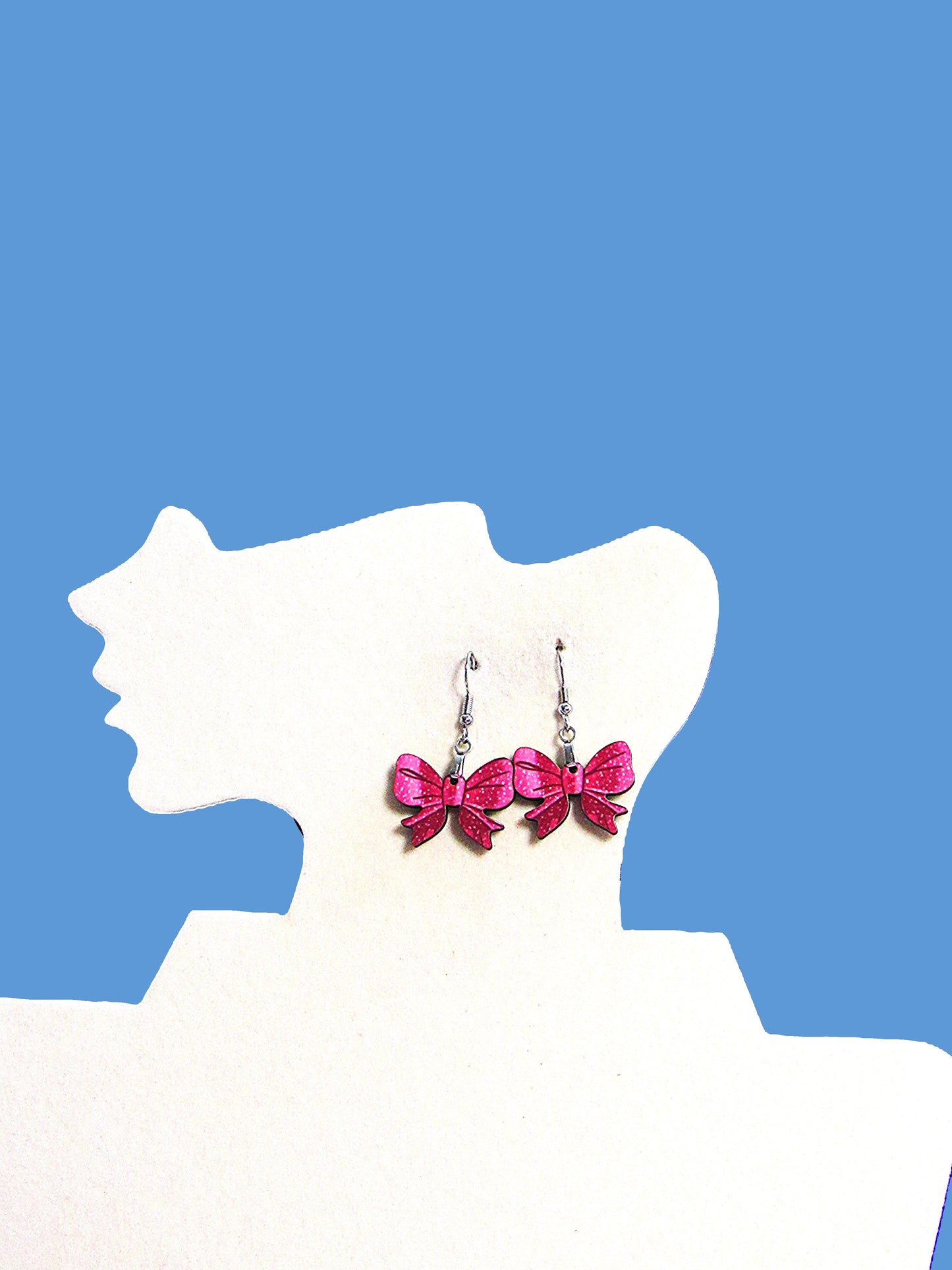 Bow Shaped Sublimated Earrings 1 inch