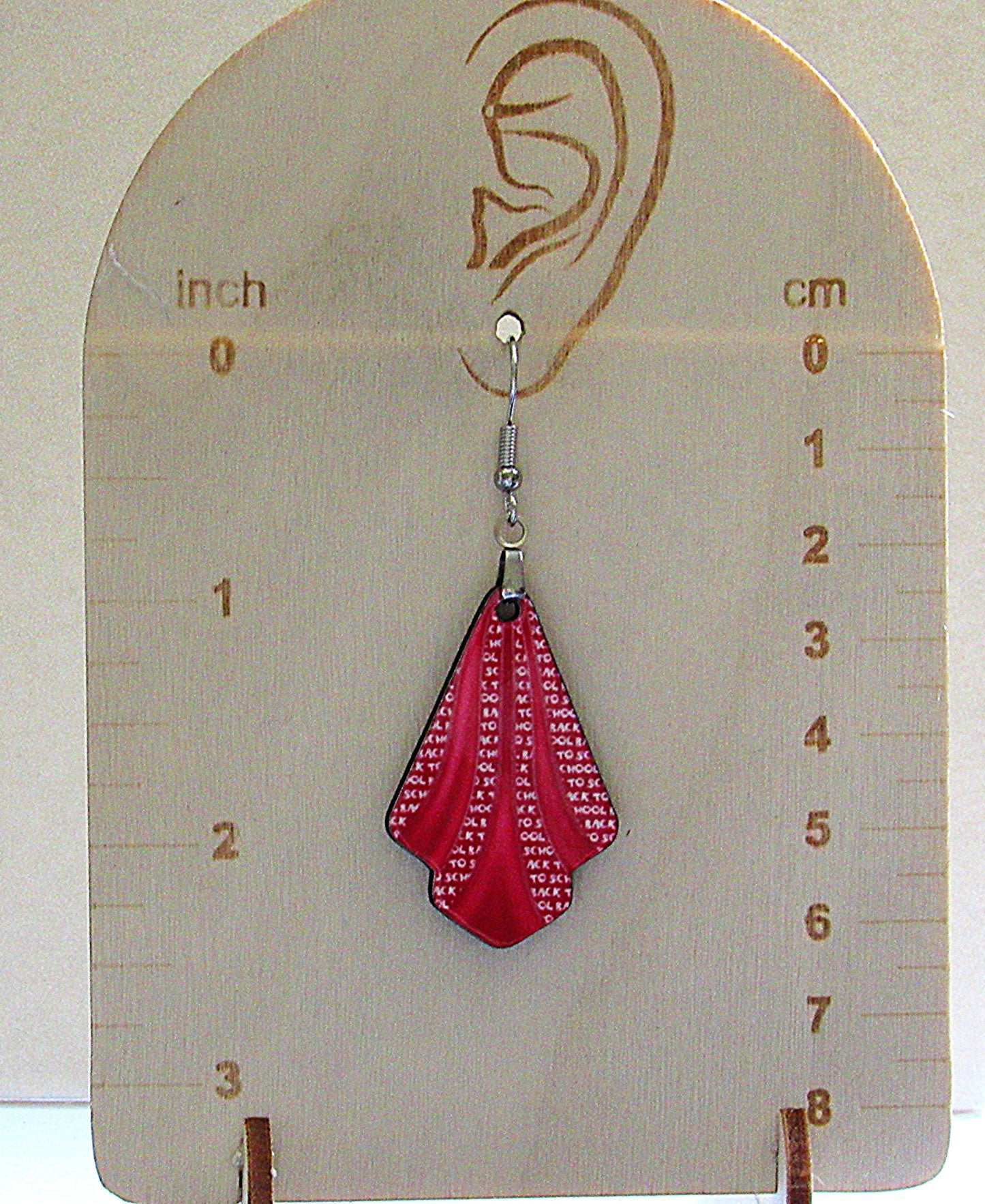 Teacher Themed Fan Shaped Sublimated Earrings