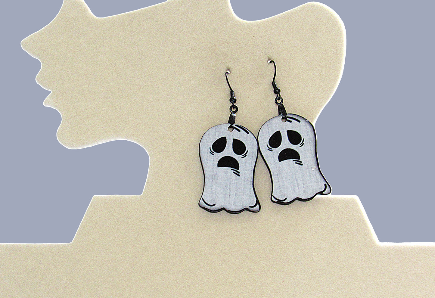Ghost Shaped Sublimated Earring 1.5 inch