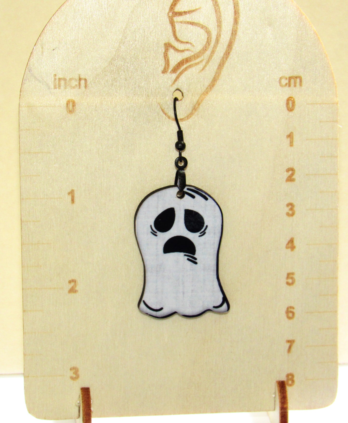 Ghost Shaped Sublimated Earring 1.5 inch