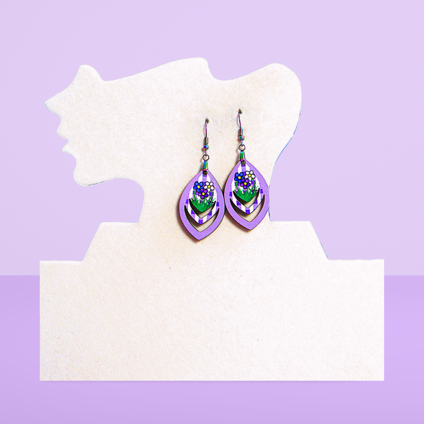 Open Teardrop Shaped Sublimated Earrings 1.5 inch