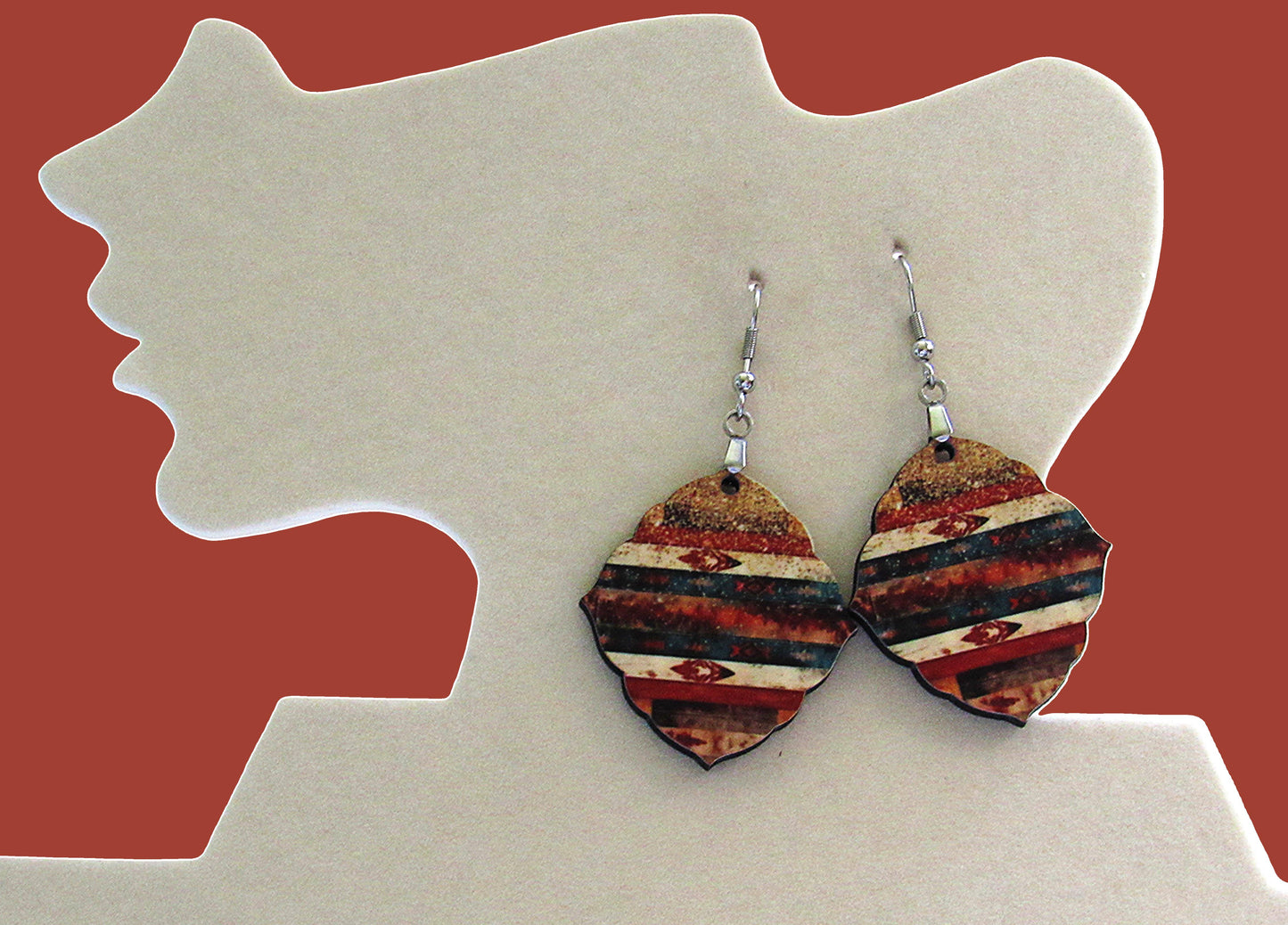 Fancy Diamond Shaped Sublimated Earring