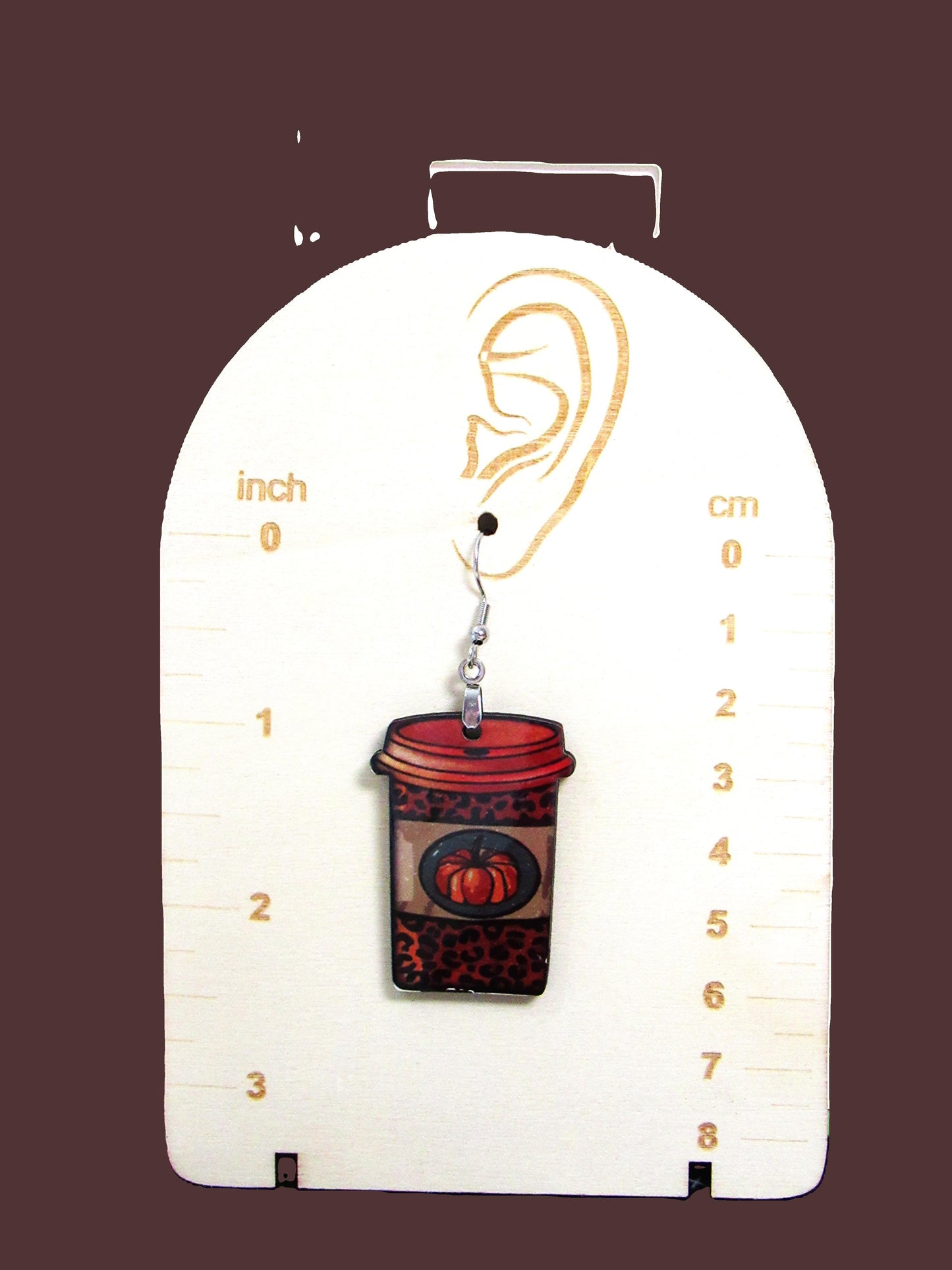 Coffee To GO Cup Shaped Sublimated Earrings
