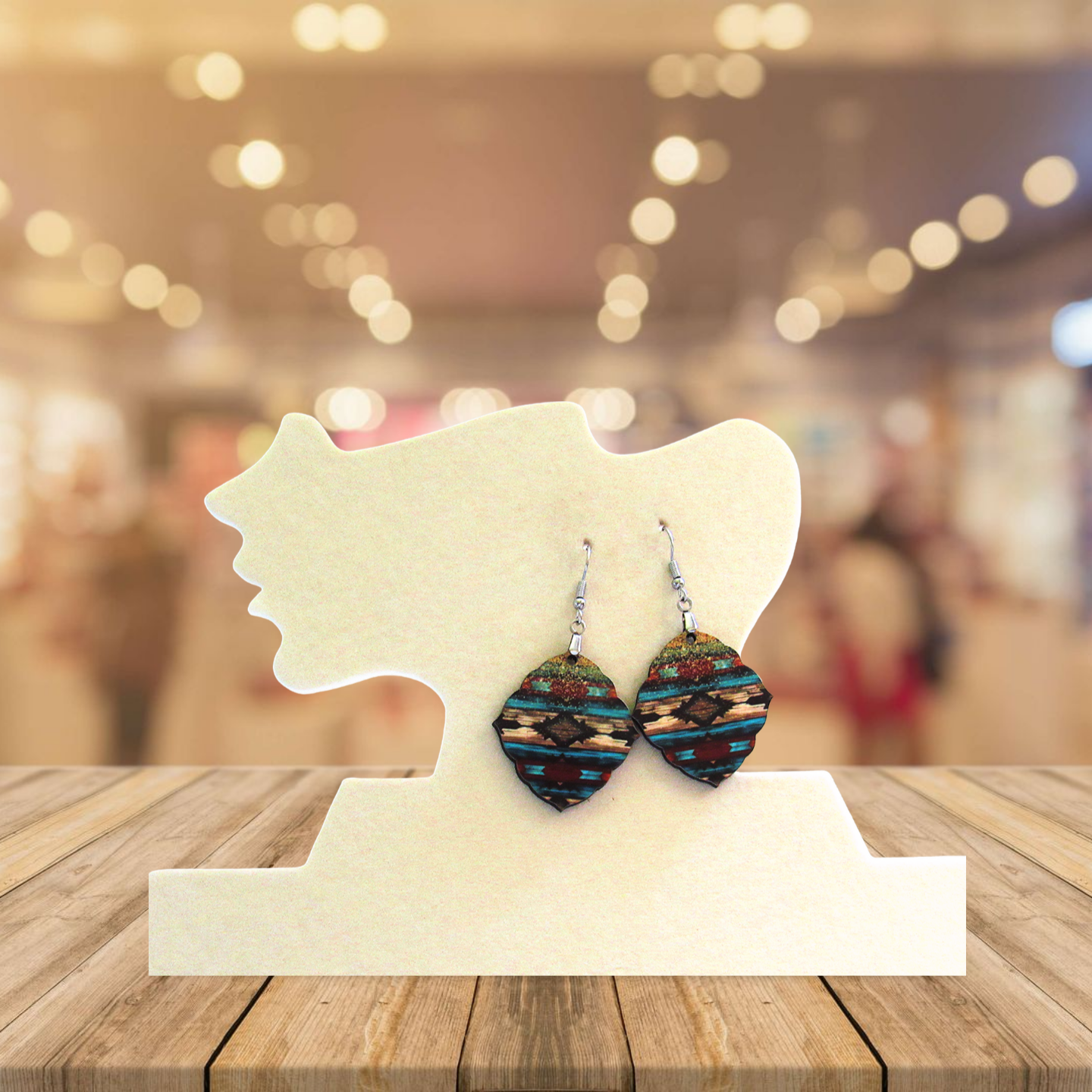 Fancy Diamond Shaped Sublimated Earring