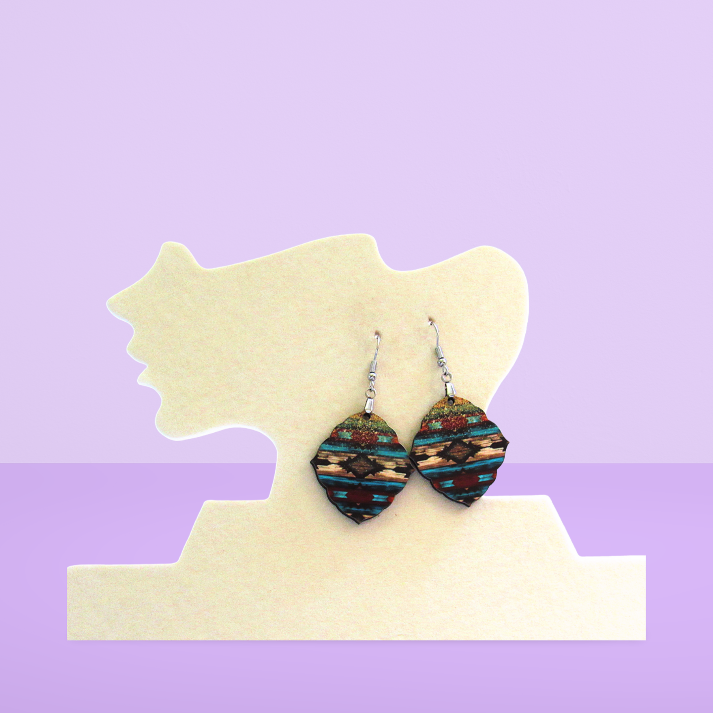 Fancy Diamond Shaped Sublimated Earring