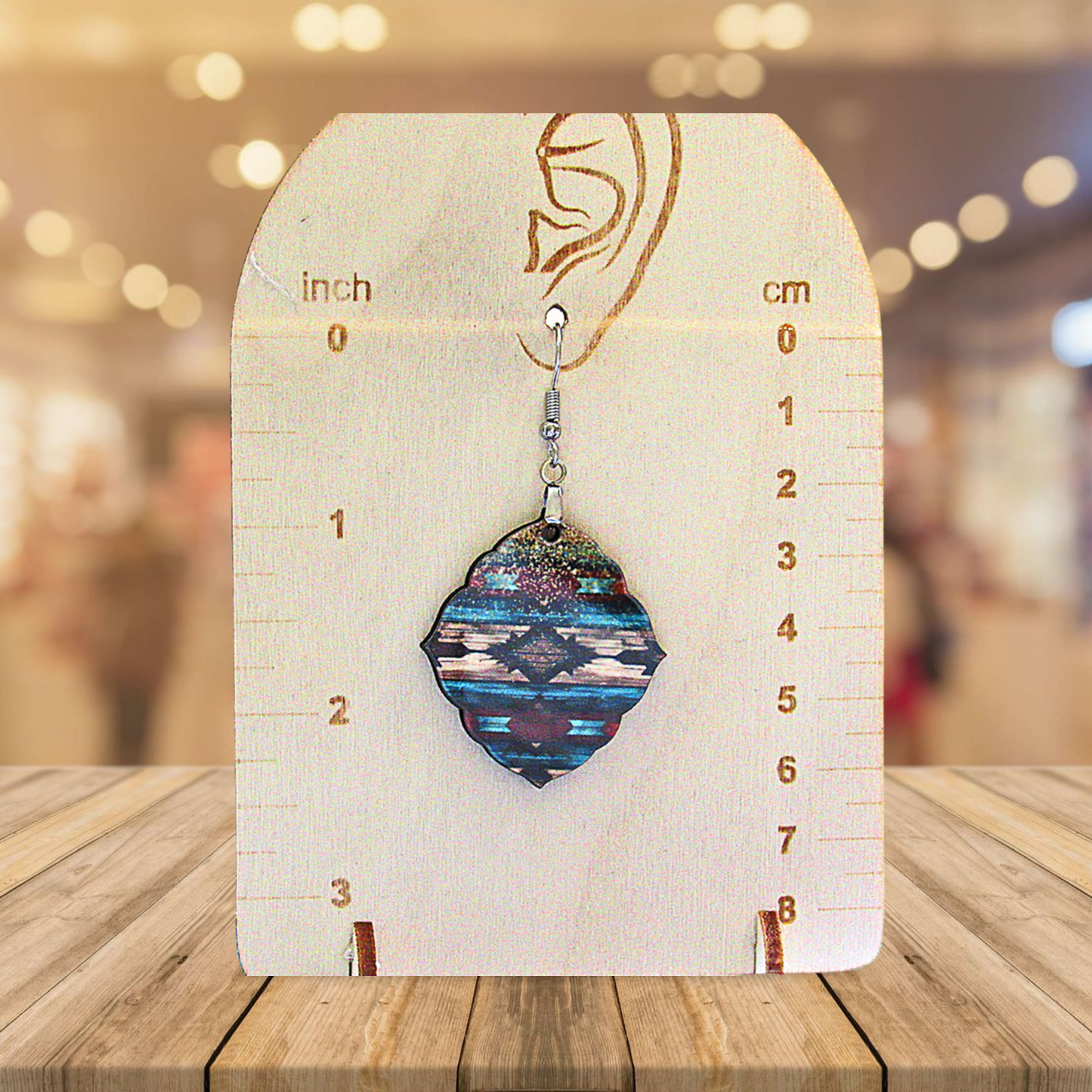 Fancy Diamond Shaped Sublimated Earring