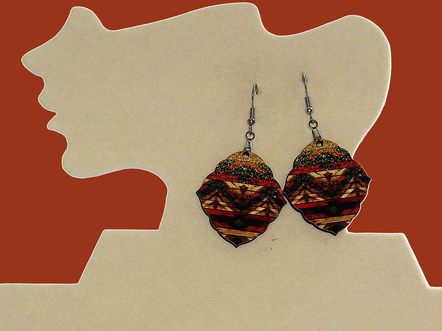 Fancy Diamond Shaped Sublimated Earring