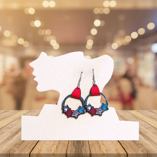 Round Star Cluster Shaped Sublimated Earrings 1.5 inch