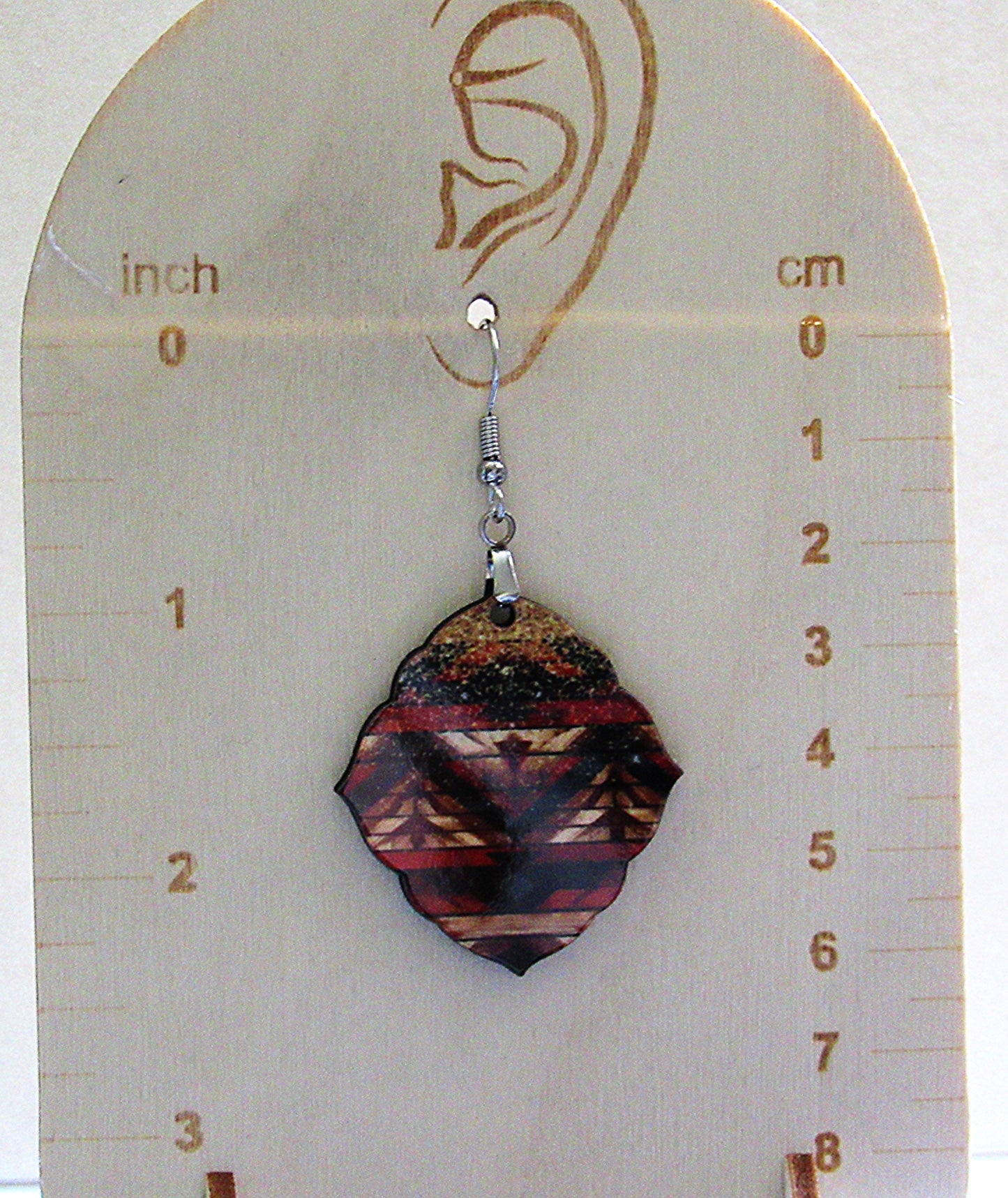 Fancy Diamond Shaped Sublimated Earring