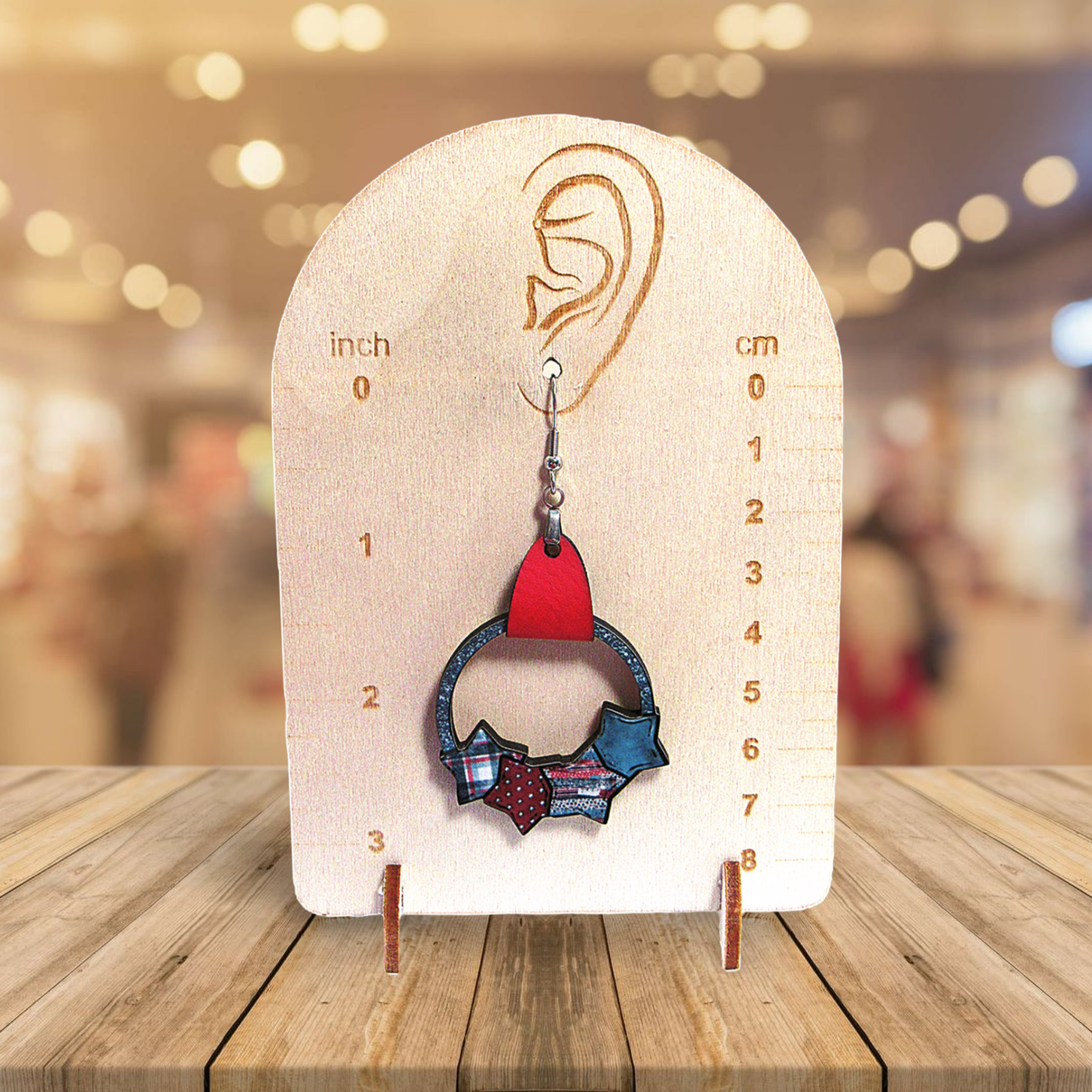 Round Star Cluster Shaped Sublimated Earrings 1.5 inch