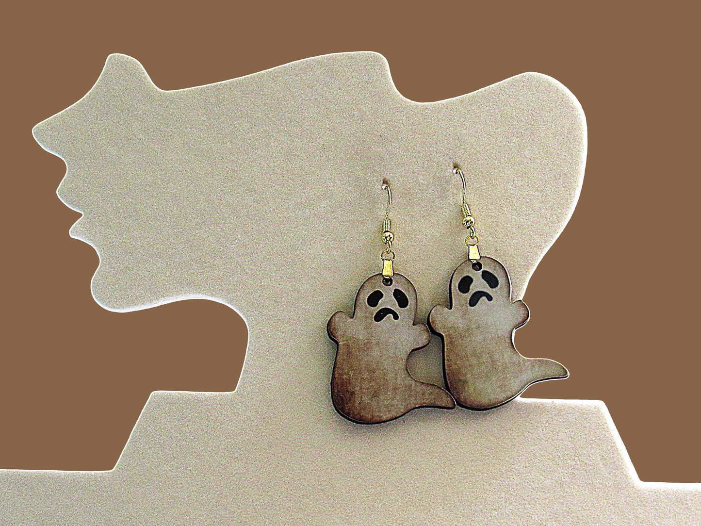 Ghost with Tail Sublimated Earring 1.5 inch