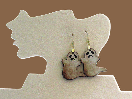 Ghost with Tail Sublimated Earring 1.5 inch