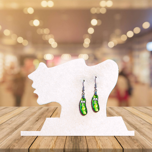 Pickle Shaped Sublimated Earrings 1 inch