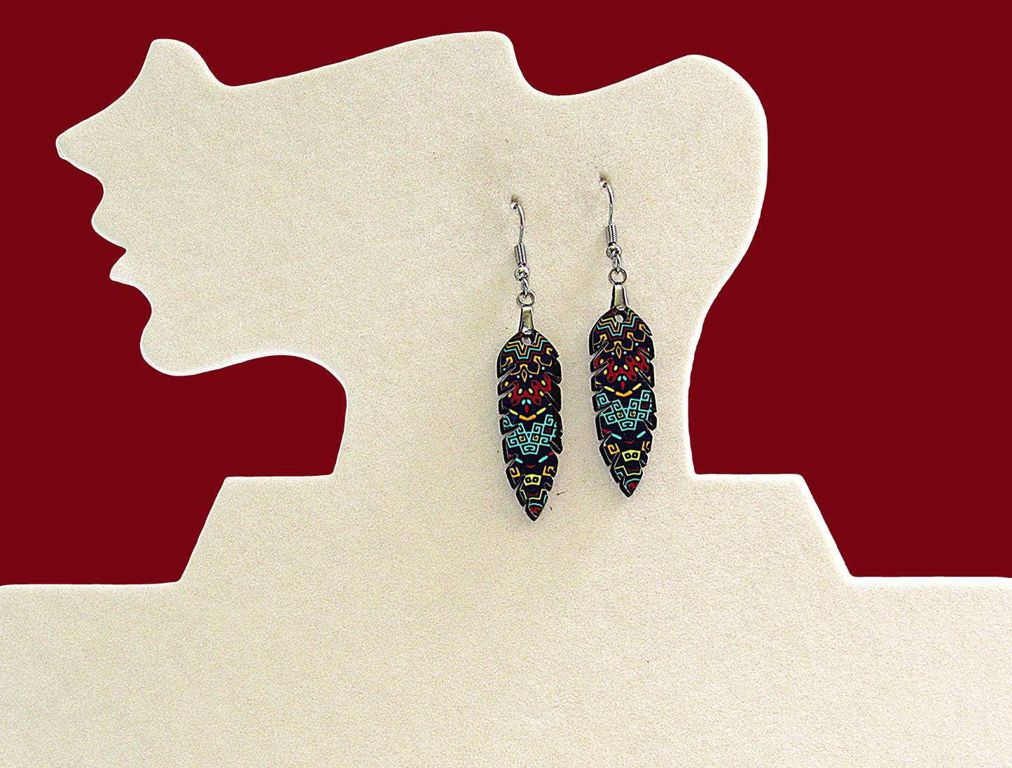 Feather Shaped Sublimated Earrings