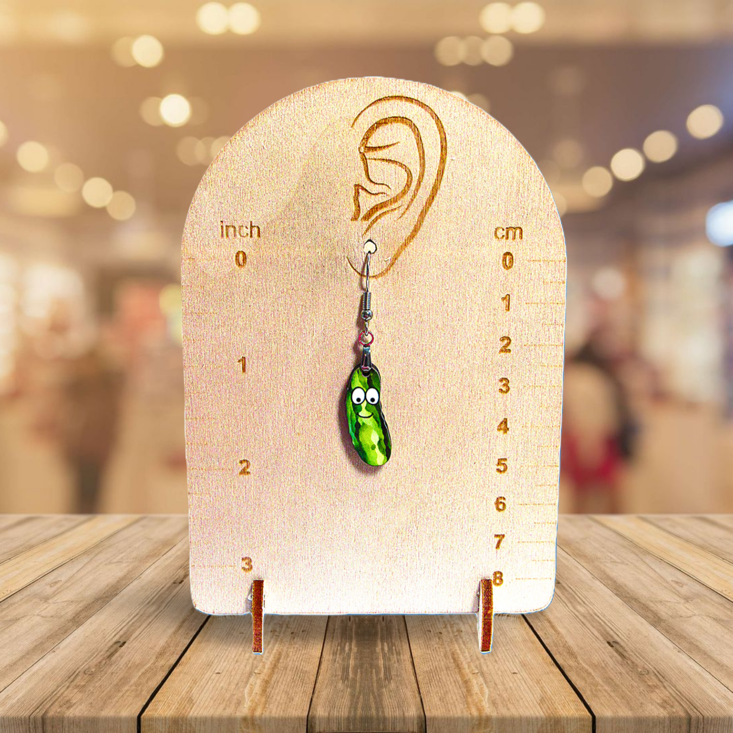 Pickle Shaped Sublimated Earrings 1 inch