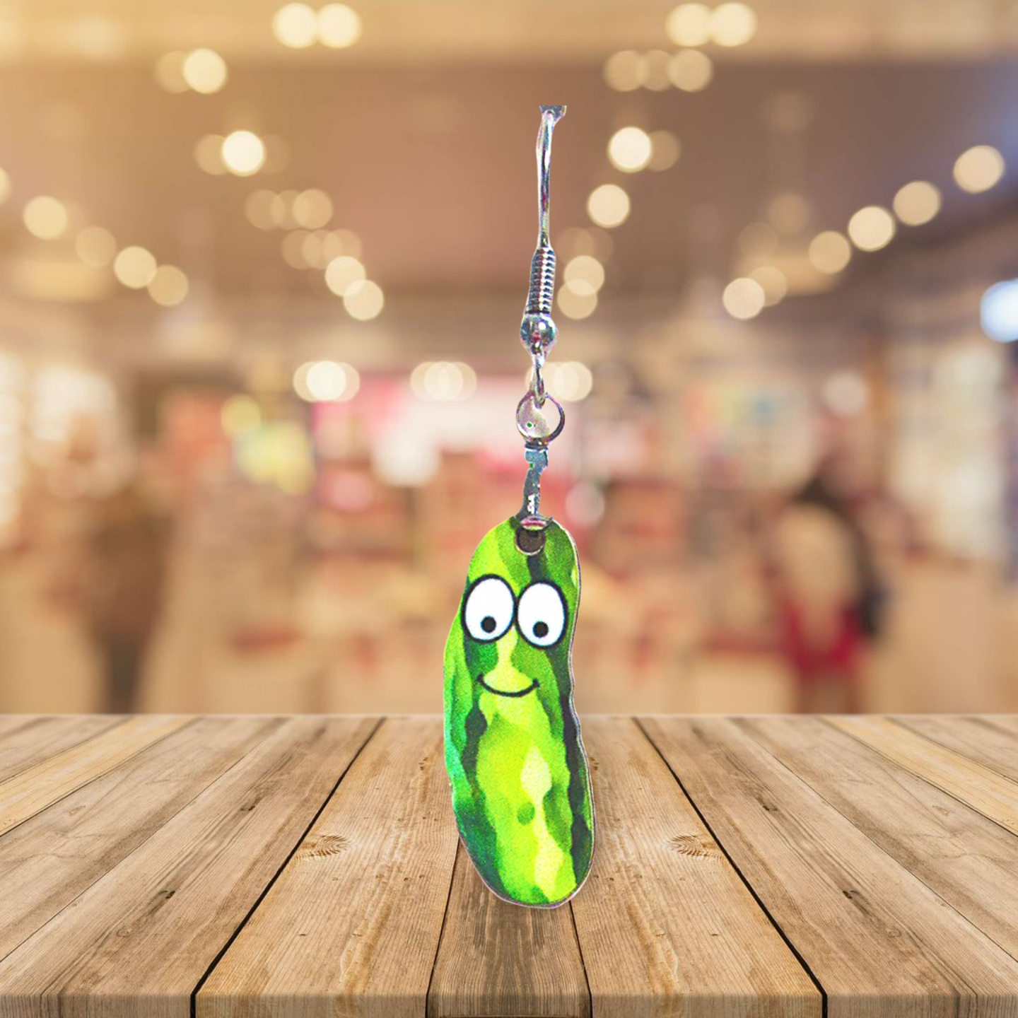 Pickle Shaped Sublimated Earrings 1 inch