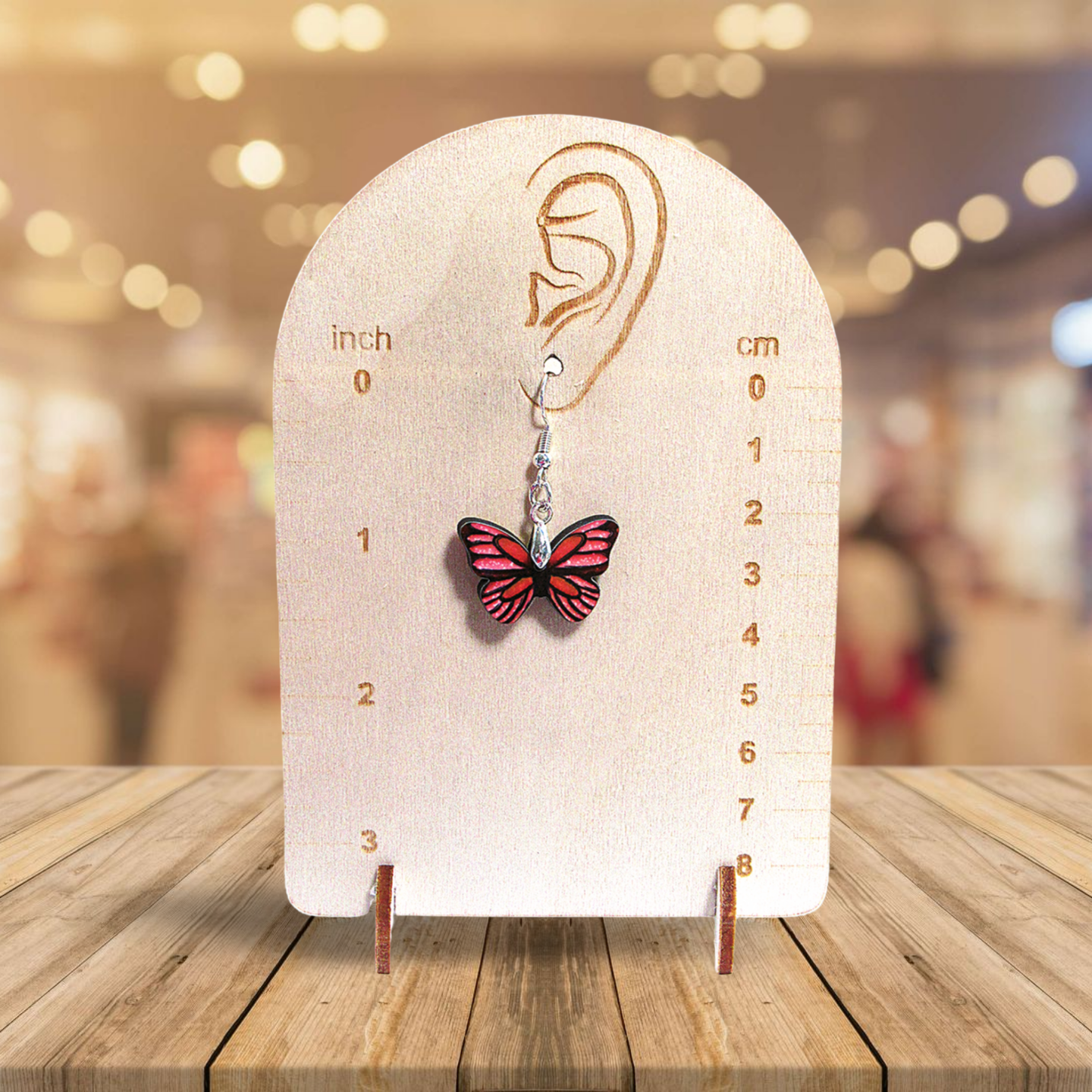 MDF-Open Butterfly Shaped Sublimated Earrings 1 inch