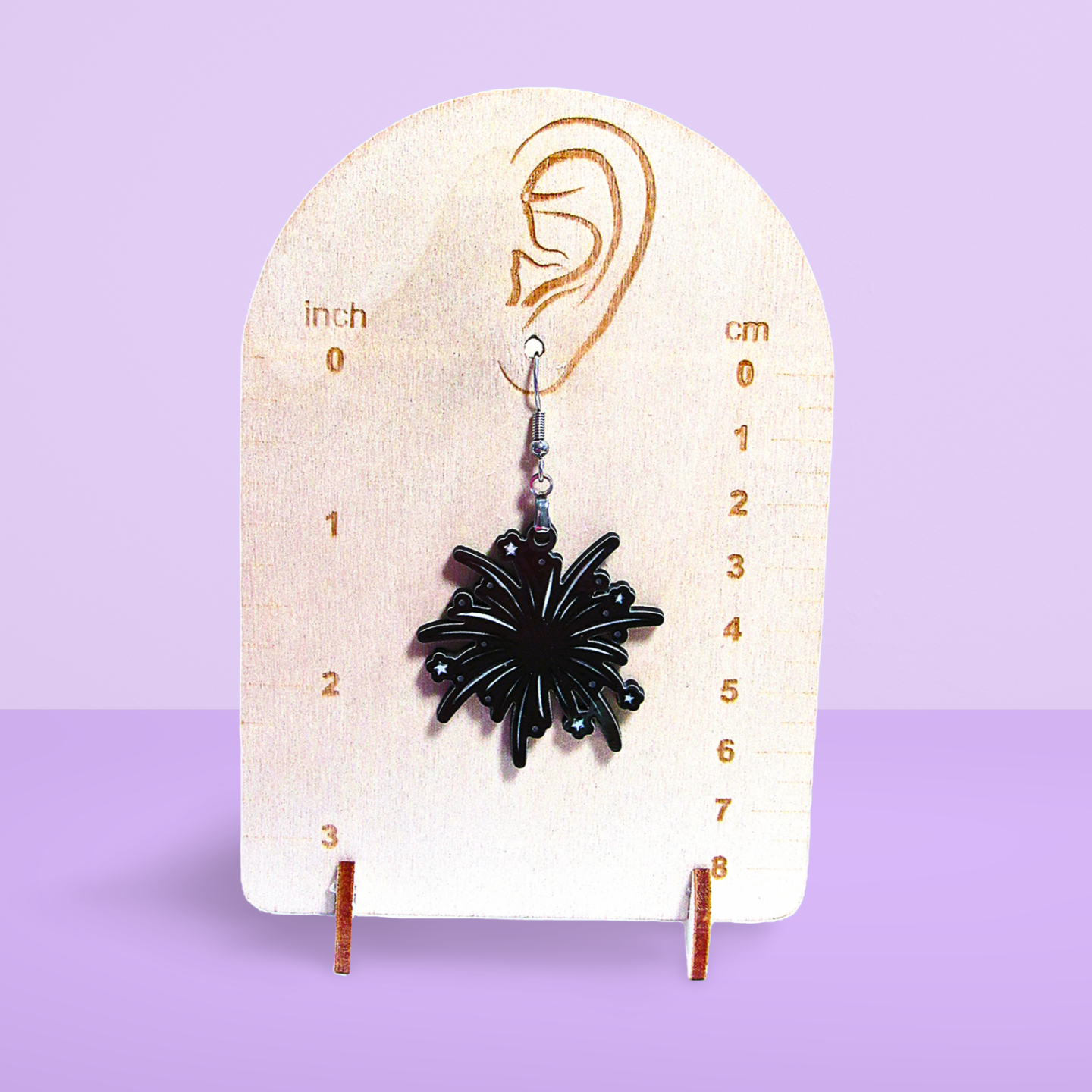 Fireworks Shaped Sublimated Earrings 1.5 inch