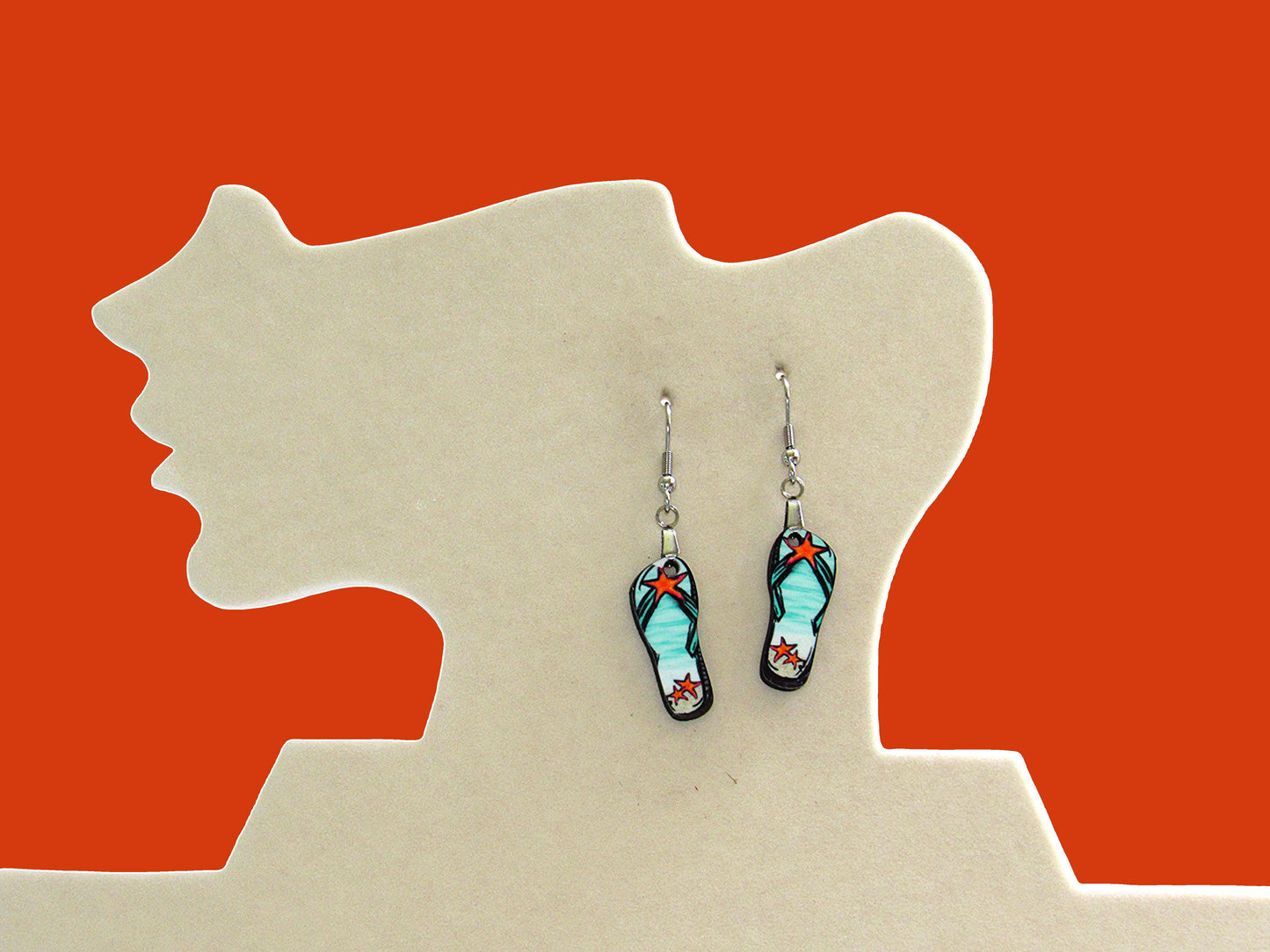 Flip Flop Shaped Sublimated Earrings