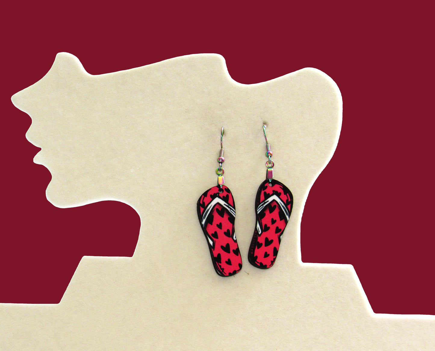 Flip Flop Shaped Sublimated Earrings