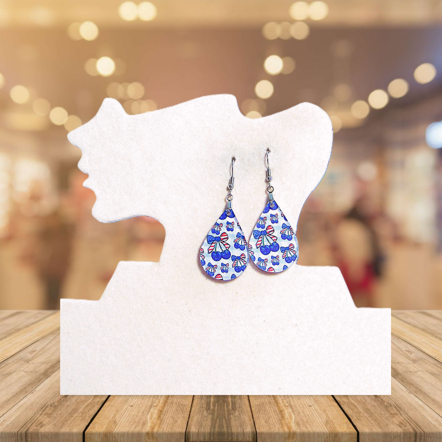Acrylic Teardrop Shaped Sublimated Earrings 1..5 inch