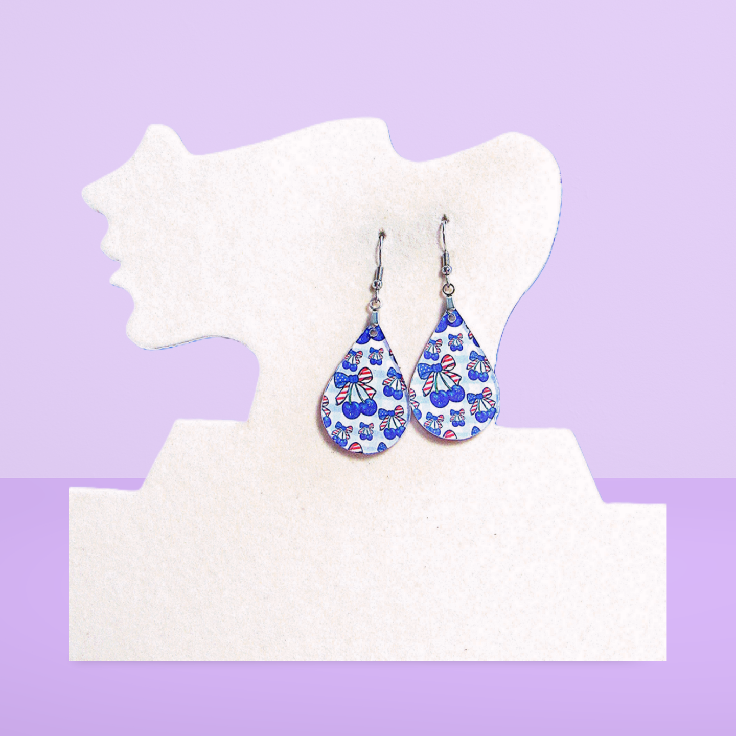 Acrylic Teardrop Shaped Sublimated Earrings 1..5 inch